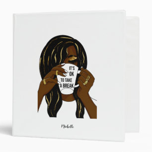 Black Girl Afro American Woman InspirationalQuote Binder