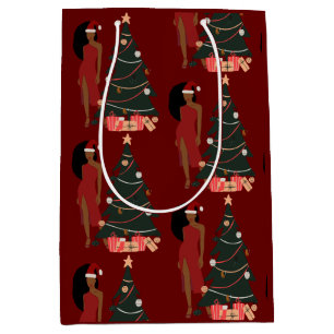Black Girl Afro Christmas Cadeau Sac