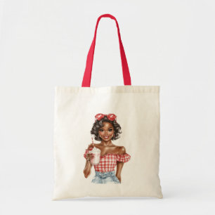 Black Girl Americana Shake Roller Skates Tote Bag