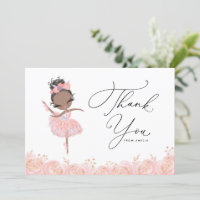 Black Girl Ballerina in Pink Dress Birthday