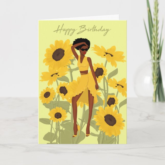 Black Girl Birthday Card (Front)