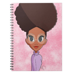 Black girl dans le carnet lunettes