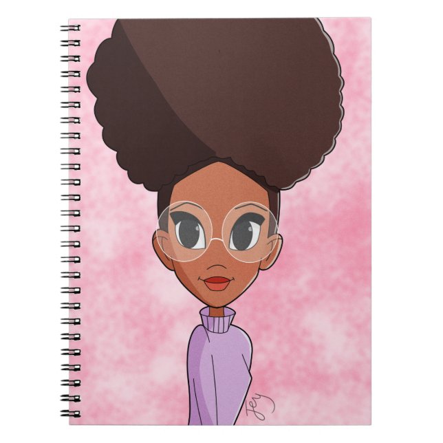 Black girl dans le carnet lunettes (Devant)