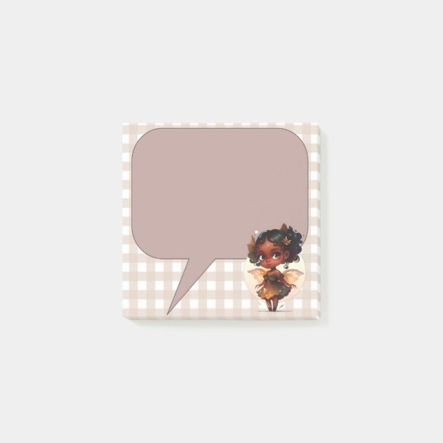 Black Girl Fairy Post It Note (Front)