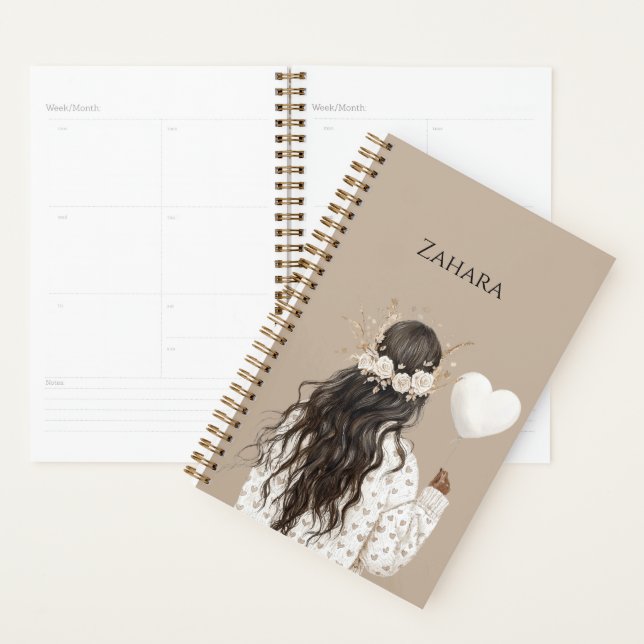 Black Girl Flowers in Hair Heart Balloon (Devant avec enveloppe)