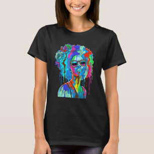 Black Girl Inspired Black Woman Paint Dripping Rel T-Shirt