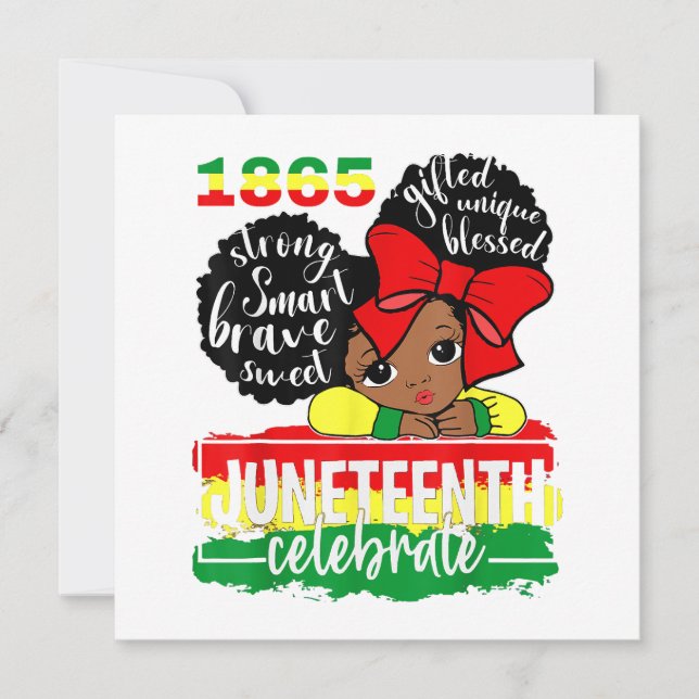 Black Girl Juneteenth 1865 Celebrate Indepedence D Invitation (Front)
