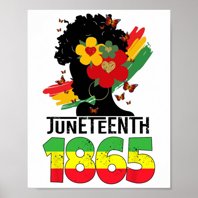 Black Girl Juneteenth 1865 Kids Toddlers Celebrati Poster (Front)