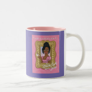 Black Girl Loves Mug in Pink with Purple BG