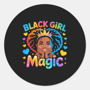 Black Girl Magic African Girl Hbcu  Classic Round Sticker