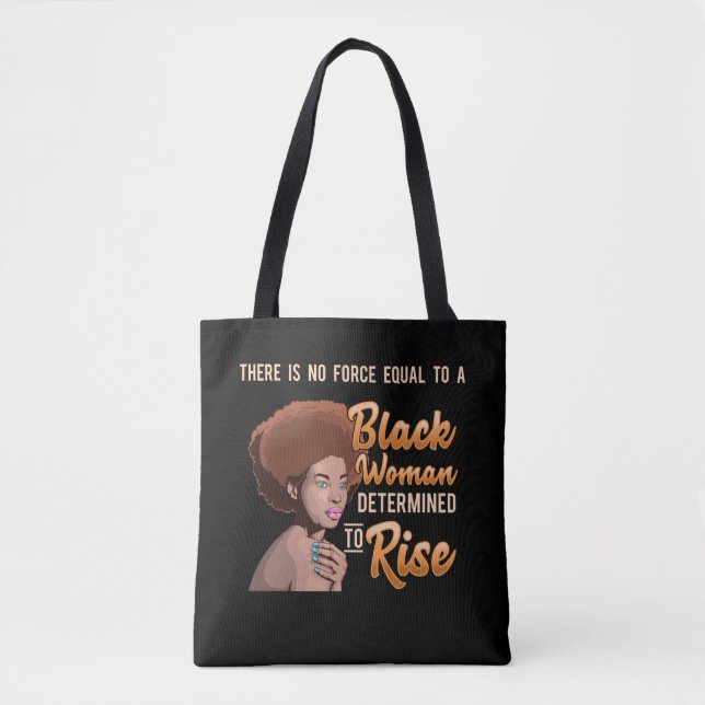 Black Girl Magic African Queen Determined To Rise Tote Bag (Front)
