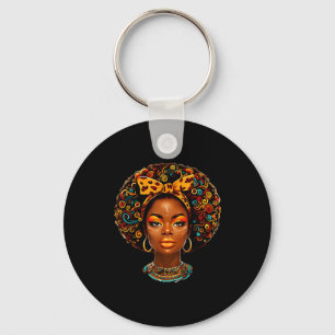 Black Girl Magic Afro Melanin Queen African Americ Keychain