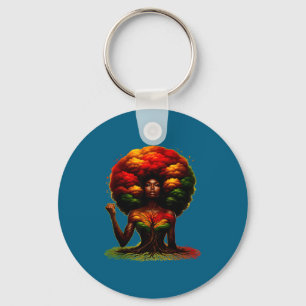 Black girl magic afro melanin queen african keychain