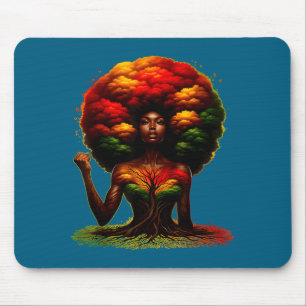 Black girl magic afro melanin queen african mouse pad
