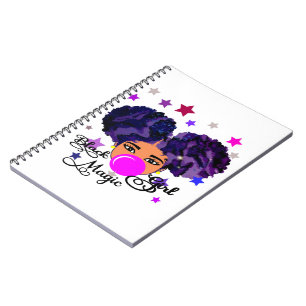 Black Girl Magic , Afro Puffs Girl,Natural Hair Notebook