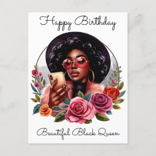 Black Girl Magic Birthday Sista Melanin Woman Holiday Postcard