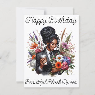 Black Girl Magic Birthday Sista Melanin Woman Postcard