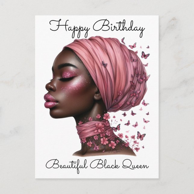 Black Girl Magic Birthday Sista Melanin Woman Postcard (Front)