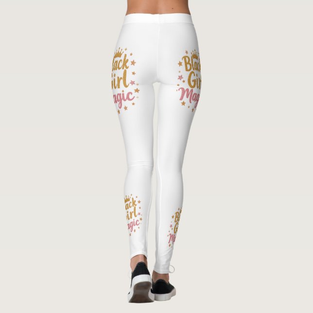 black girl magic black history month leggings (Back)