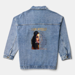 Black Girl Magic Black Women I Am Myself Afro Blac Denim Jacket
