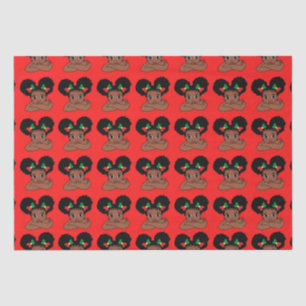 Black girl magic brown skin girls red christmas tissue paper