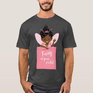 Black Girl Magic Fairy In Pocket Girls Afro Americ T-Shirt