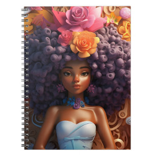 Black girl magic melanin princess brown skin girls notebook