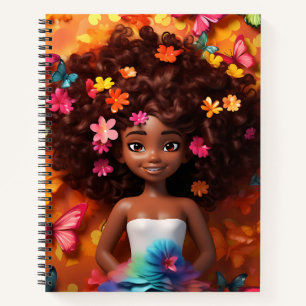 Black girl magic melanin princess brown skin girls notebook