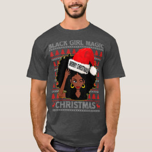 Black Girl Magic Merry Christmas African American  T-Shirt