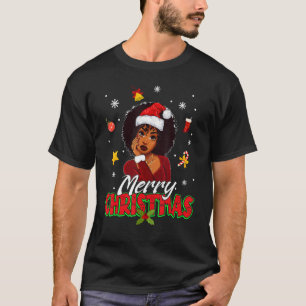 Black Girl Magic Merry Christmas African American T-Shirt