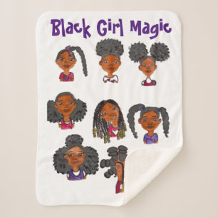 Black Girl Magic Sherpa Blanket