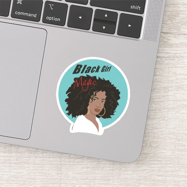 Black Girl Magic Sticker gros Afro belle femme (Détail)