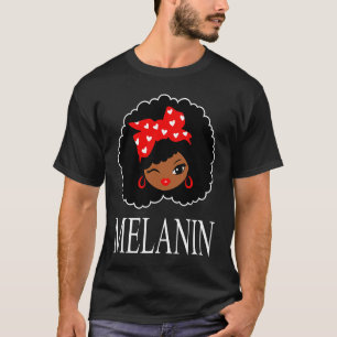 Black Girl Magic Winking Eye Afro Lips Black Queen T-Shirt