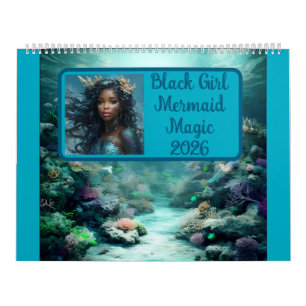 Black Girl Mermaid Magic 2026 Calendar