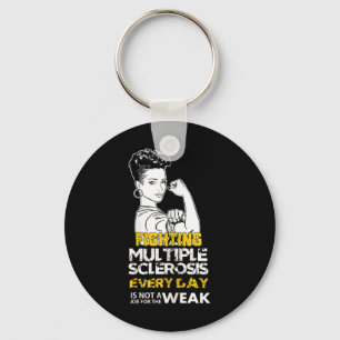 Black Girl Multiple Sclerosis Warrior Strong Woman Keychain