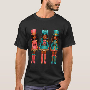 Black Girl Nutcracker Western Christmas Pink Nutcr T-Shirt