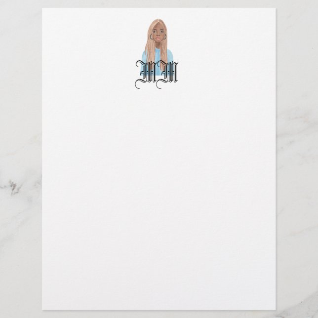 Black Girl Personalized Stationery (Front)