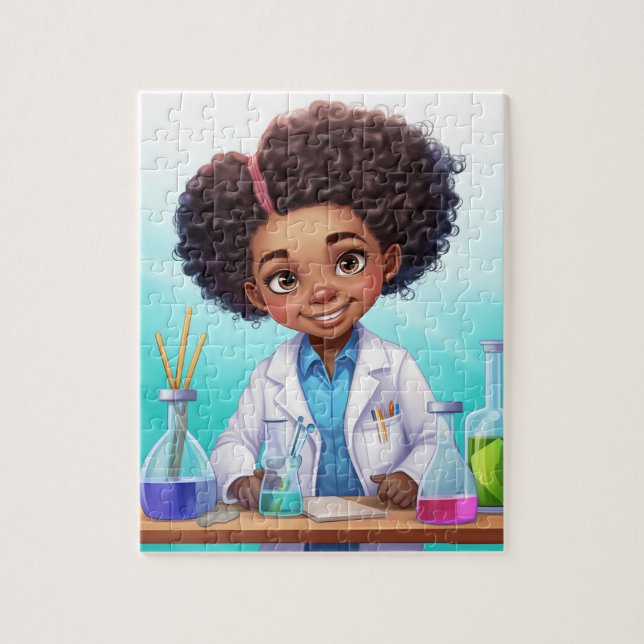 Black Girl Scientist #1 Jigsaw Puzzle (Vertical)