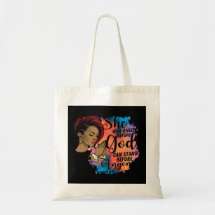 Black Girl She Who Kneels Before God Christian Afr Tote Bag
