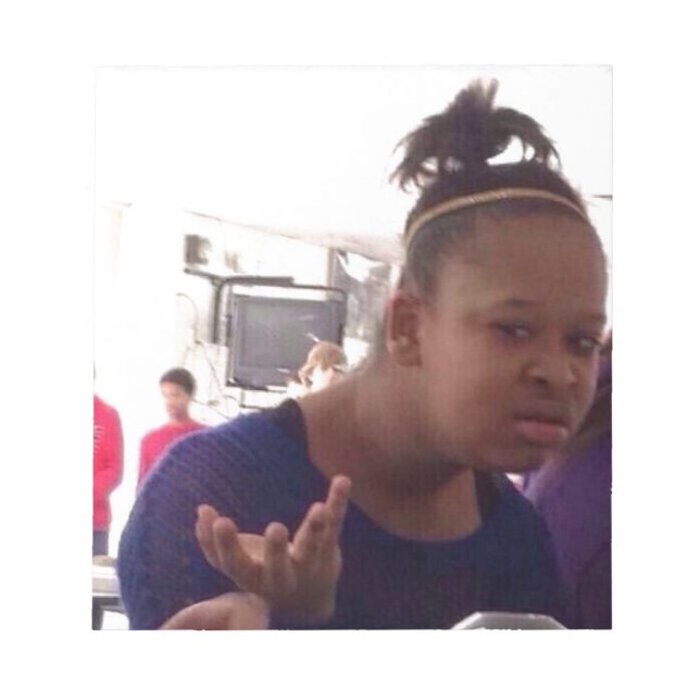 Black girl what meme notepad (Front)