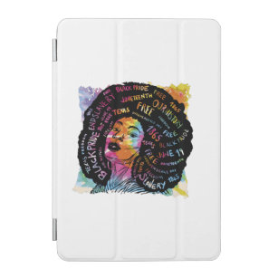 Black girl with afro watercolor iPad mini cover