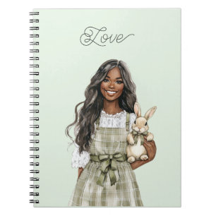 Black Girl with Brown Lamb Notebook