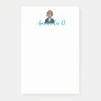 Black Girl with Glasses Personalized Post-it Notes