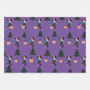 Black Girl Wrapping Paper Flat Sheet Set of 3