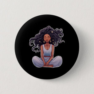 Black Girl Yoga 2 Inch Round Button