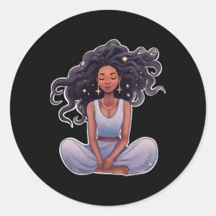 Black Girl Yoga Classic Round Sticker