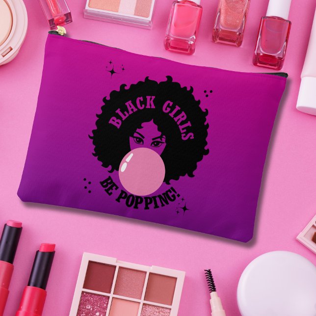 Black Girls Be Popping Cute Cosmetic Bag (A bold pop of color and confidence for every glow-up moment.)