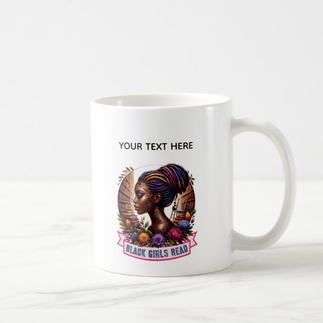 Black Girls Read Logo Mug | Book Lover Coffee Cup (Right)