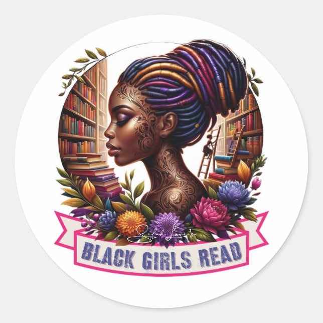 Black Girls Read Logo Stickers – Afrocentric Vinyl (Front)