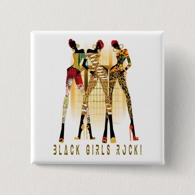 Black Girls Rock! 2 Inch Square Button (Front)